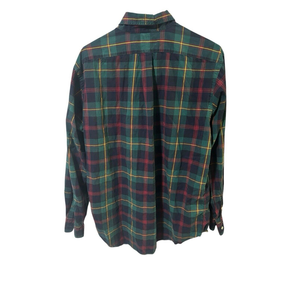 Vintage Ralph Lauren Size Large Green Tartan Plaid Button Down Shirt Classic Fit - Picture 3 of 6
